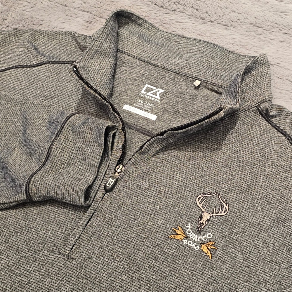 Cutter & Buck Tobacco Road Golf Club 1/4 Zip Pullover Gray Mens XXL DryTec 50+